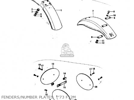 FENDERS/NUMBER PLATES  ('73 F12M - F12MX 1973