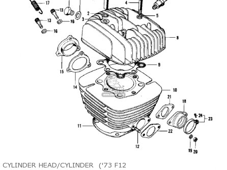CYLINDER HEAD/CYLINDER  ('73 F12 - F12MX 1973
