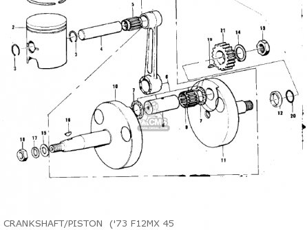 CRANKSHAFT/PISTON  ('73 F12MX 45 - F12MX 1973