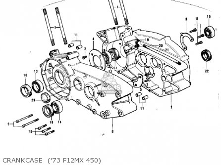 CRANKCASE  ('73 F12MX 450) - F12MX 1973