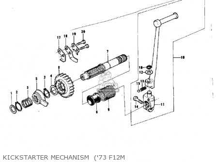 KICKSTARTER MECHANISM  ('73 F12M - F12MX 1973