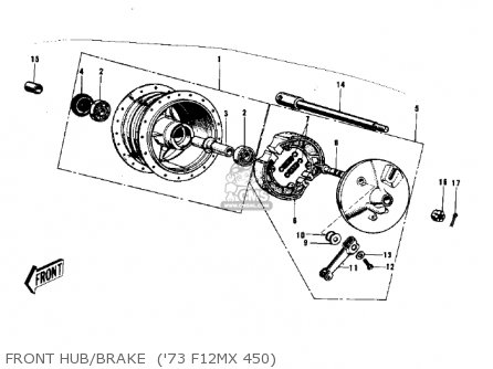 FRONT HUB/BRAKE  ('73 F12MX 450) - F12MX 1973