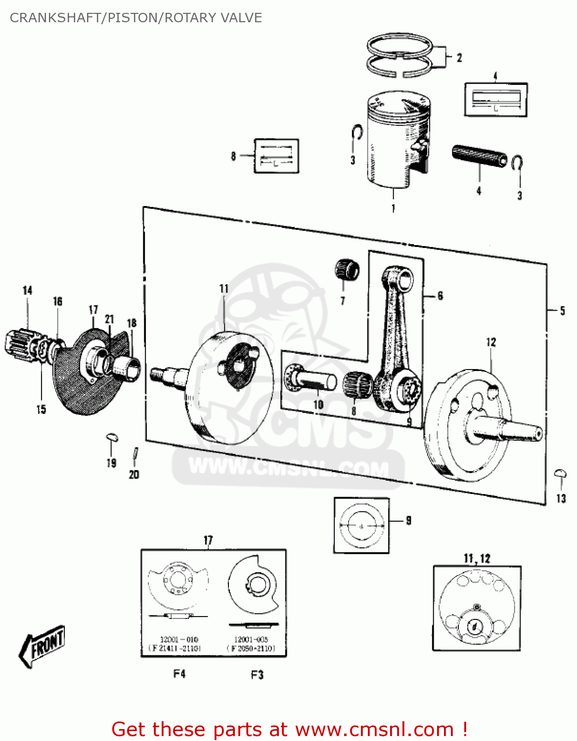 CRANKSHAFT/PISTON/ROTARY VALVE F3 BUSHWACKER 1968 AR USA