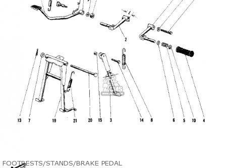 FOOTRESTS/STANDS/BRAKE PEDAL - F3 BUSHWACKER 1968 AR USA