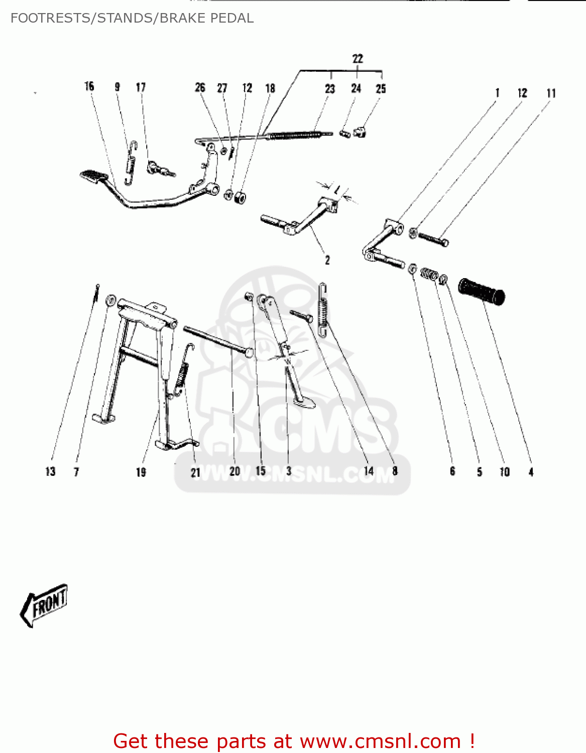 FOOTRESTS/STANDS/BRAKE PEDAL F3 BUSHWACKER 1970 AR USA