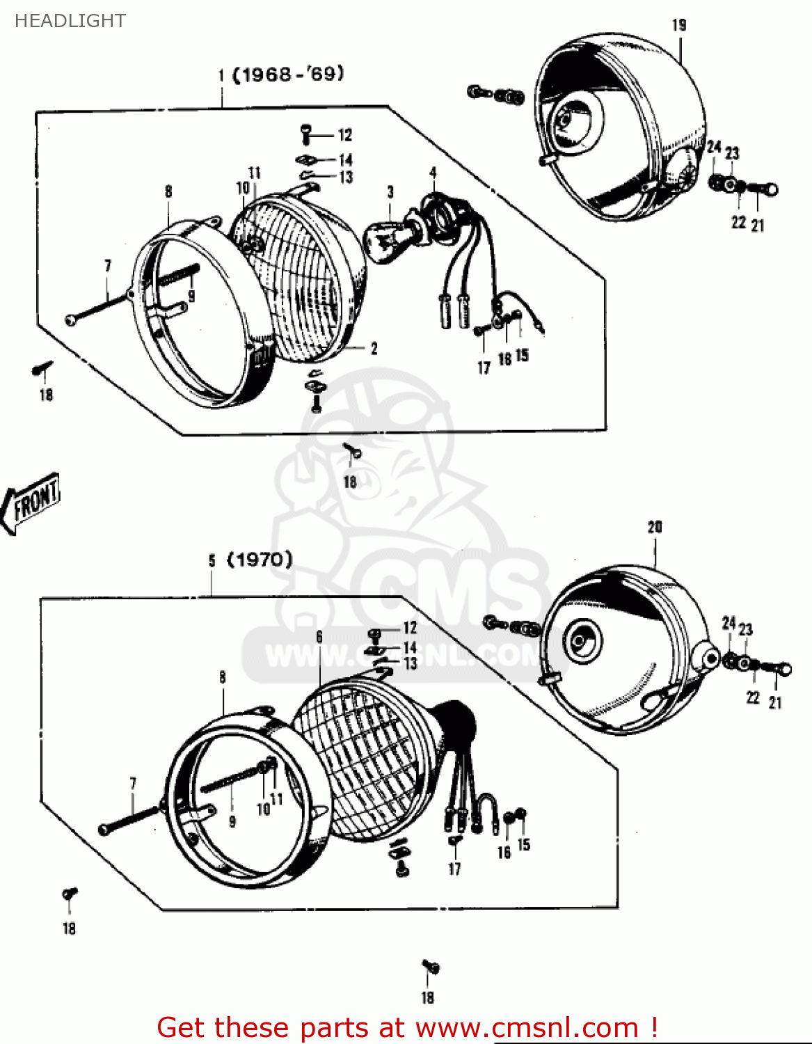 HEADLIGHT F3 BUSHWACKER 1970 AR USA
