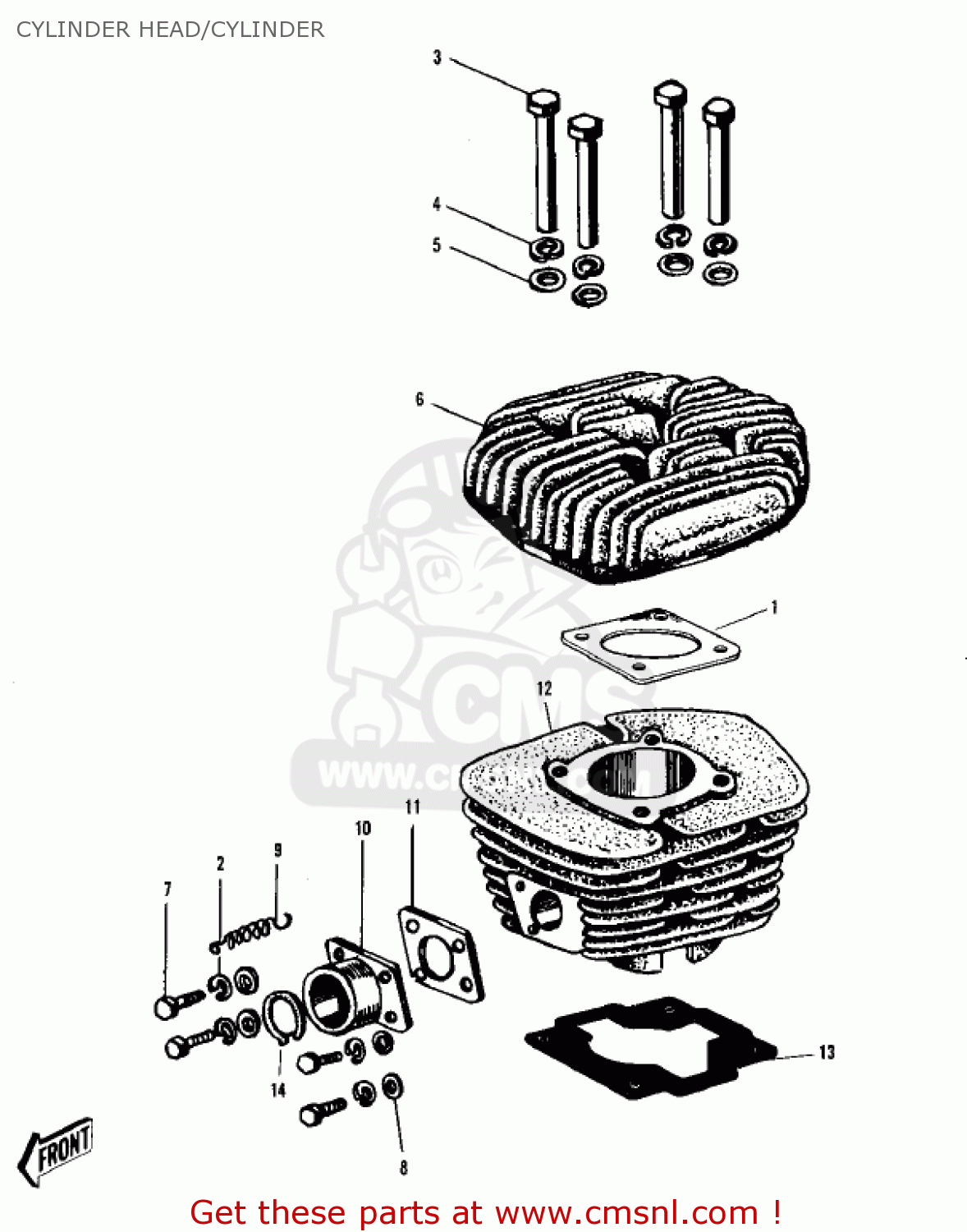 CYLINDER HEAD/CYLINDER F4 SIDEWINDER 1968 USA