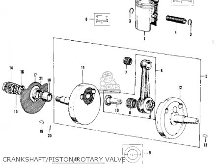 CRANKSHAFT/PISTON/ROTARY VALVE - F4 SIDEWINDER 1968 USA