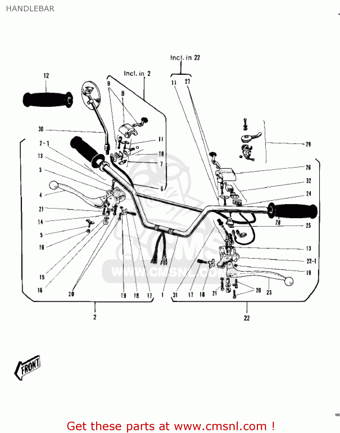 HANDLEBAR F4 SIDEWINDER 1969 USA