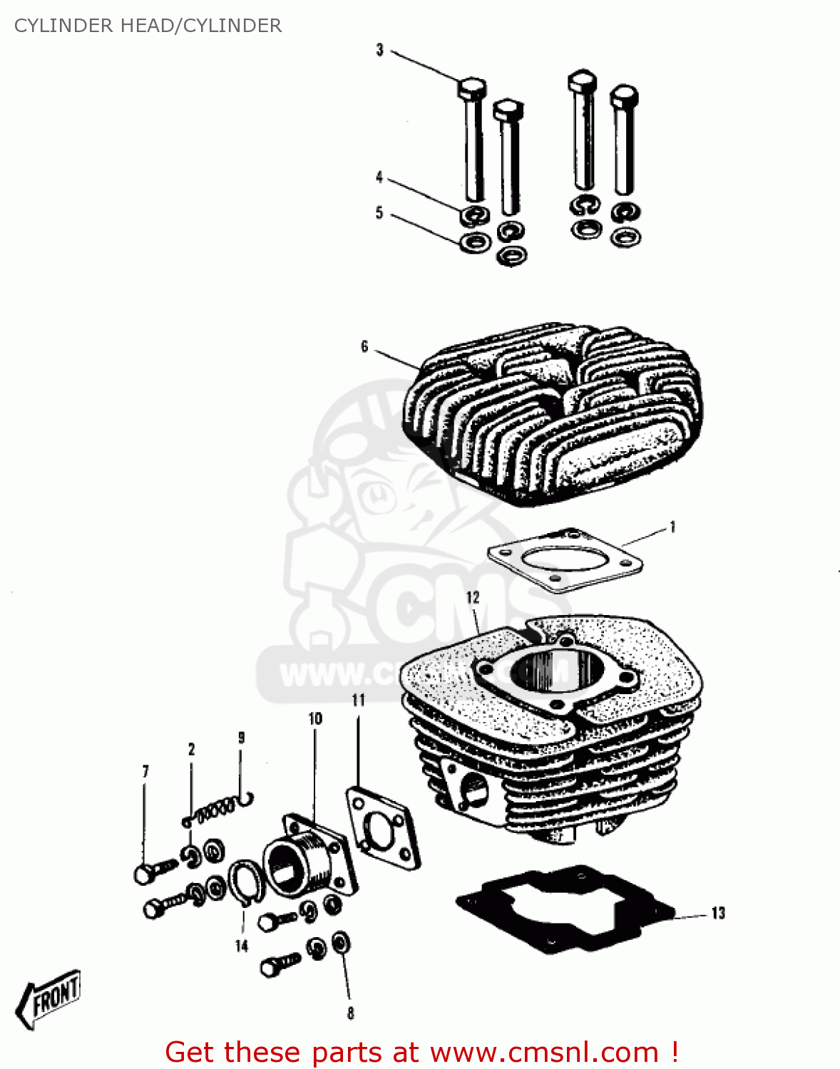 CYLINDER HEAD/CYLINDER F4 SIDEWINDER 1970 USA
