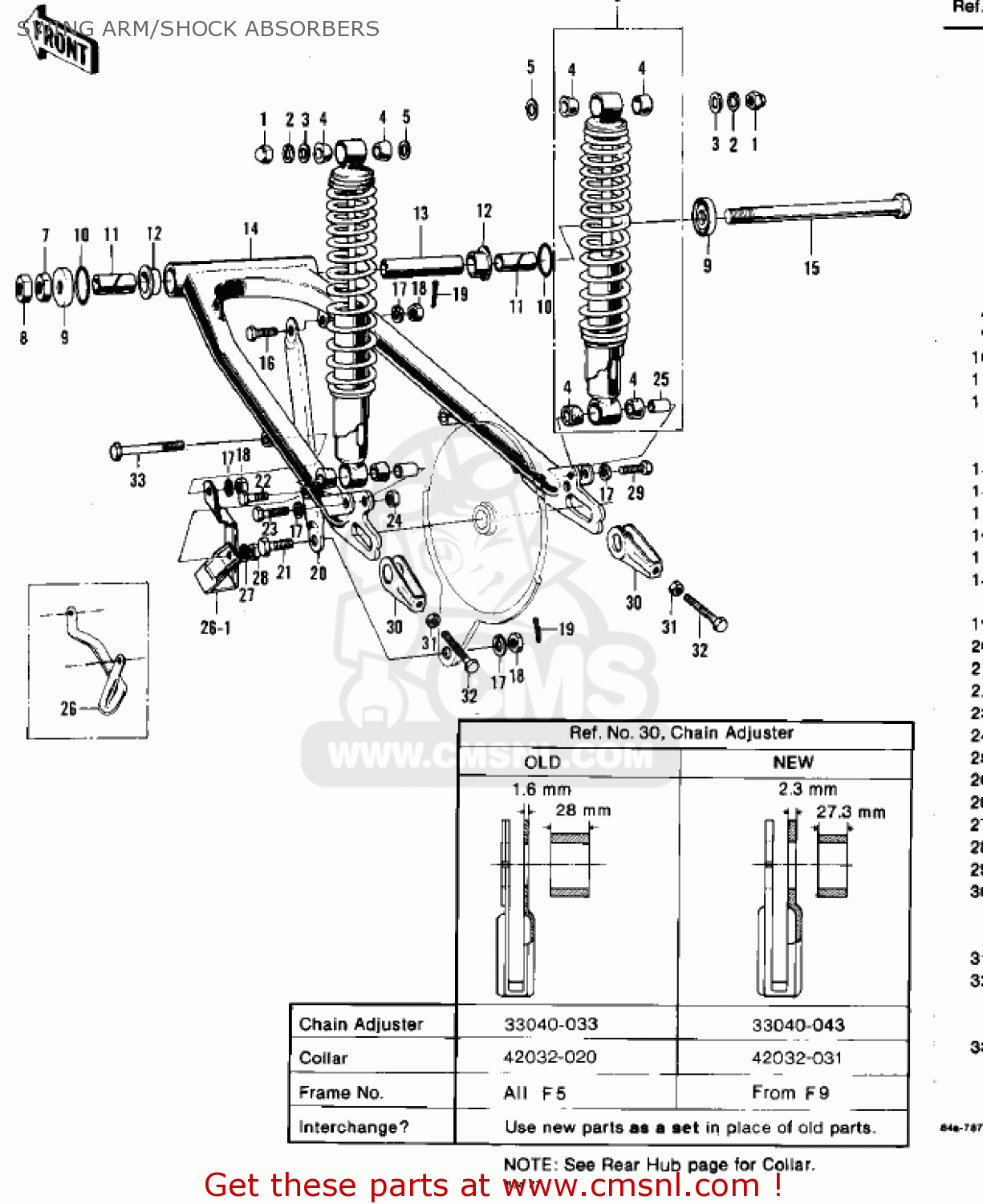 SWING ARM/SHOCK ABSORBERS F5 BIG HORN 1970 USA