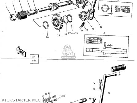 KICKSTARTER MECHANISM - F5 BIG HORN 1970 USA