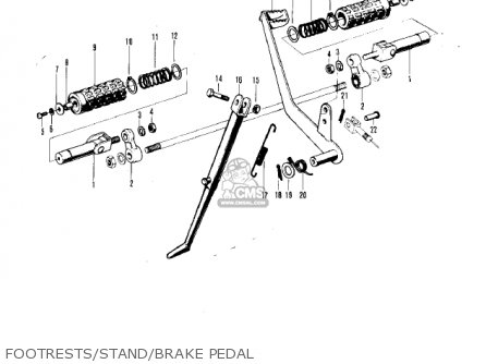 FOOTRESTS/STAND/BRAKE PEDAL - F5 BIG HORN 1970 USA