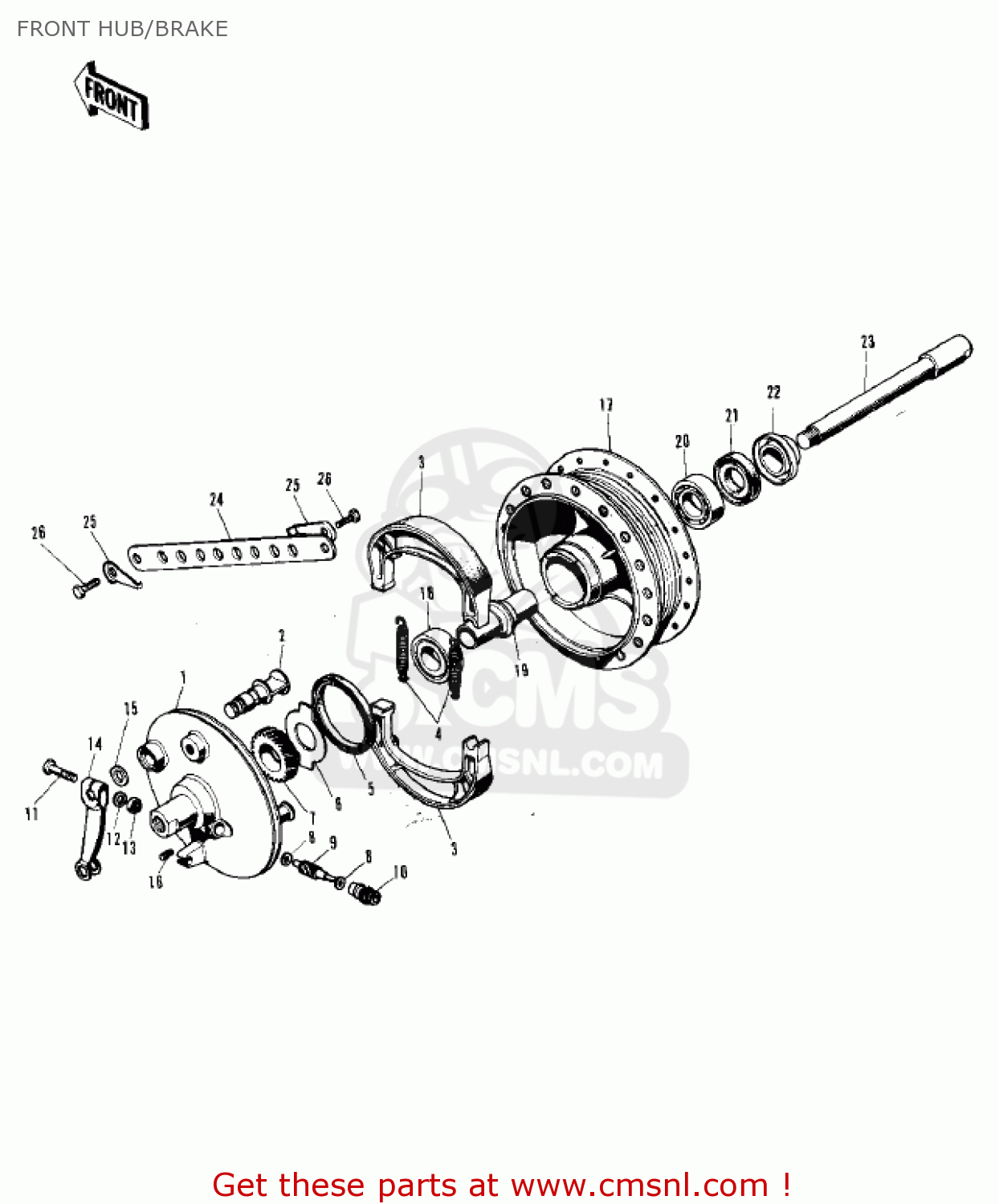 FRONT HUB/BRAKE F5A 1971 USA