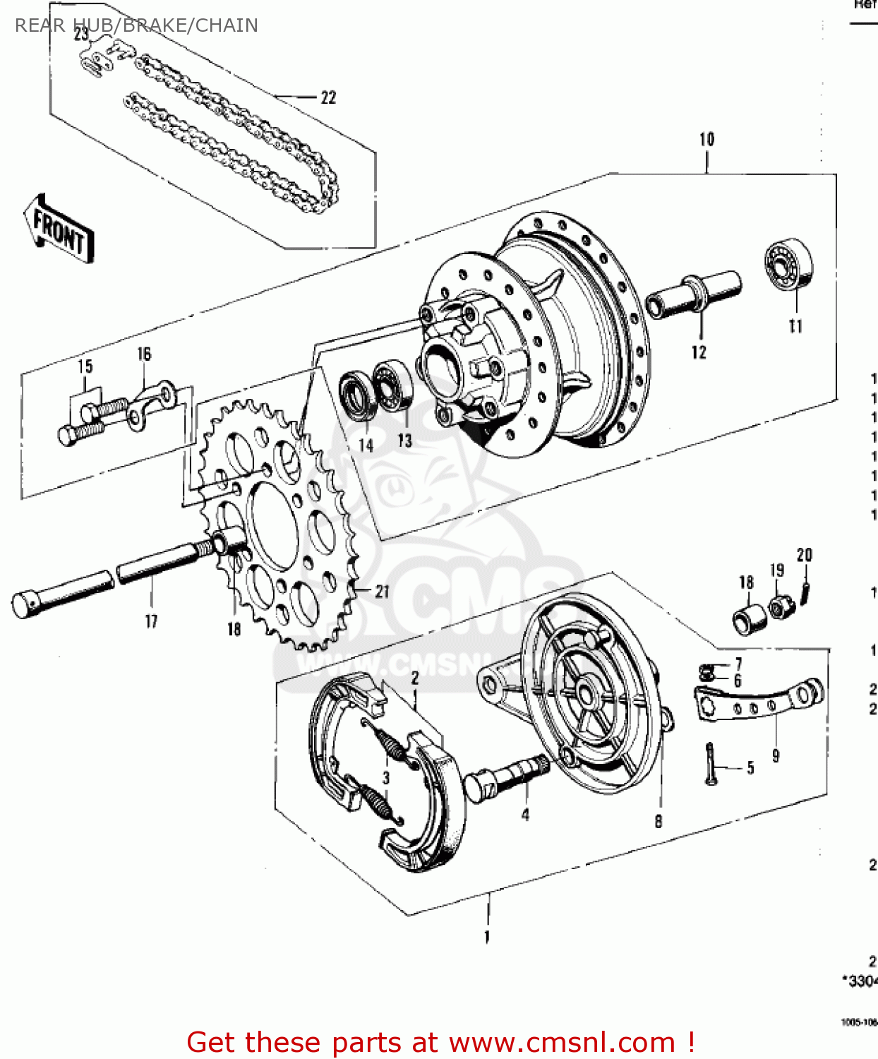 REAR HUB/BRAKE/CHAIN F5A 1971 USA