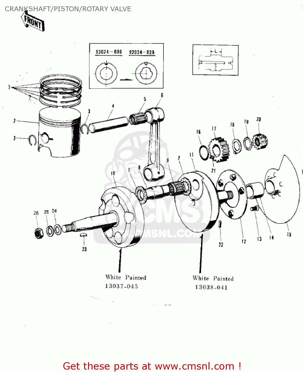 CRANKSHAFT/PISTON/ROTARY VALVE F5A 1971 USA