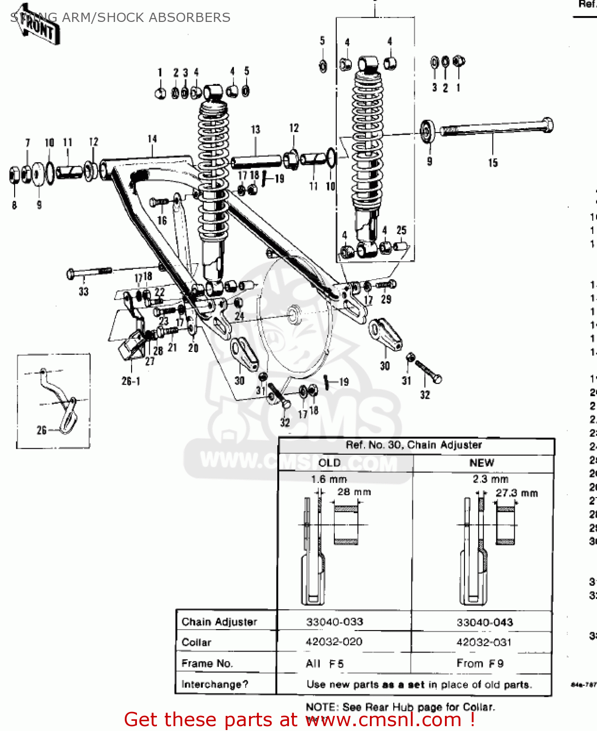 SWING ARM/SHOCK ABSORBERS F5A 1971 USA