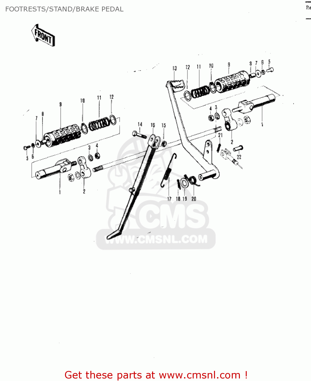 FOOTRESTS/STAND/BRAKE PEDAL F5A 1971 USA