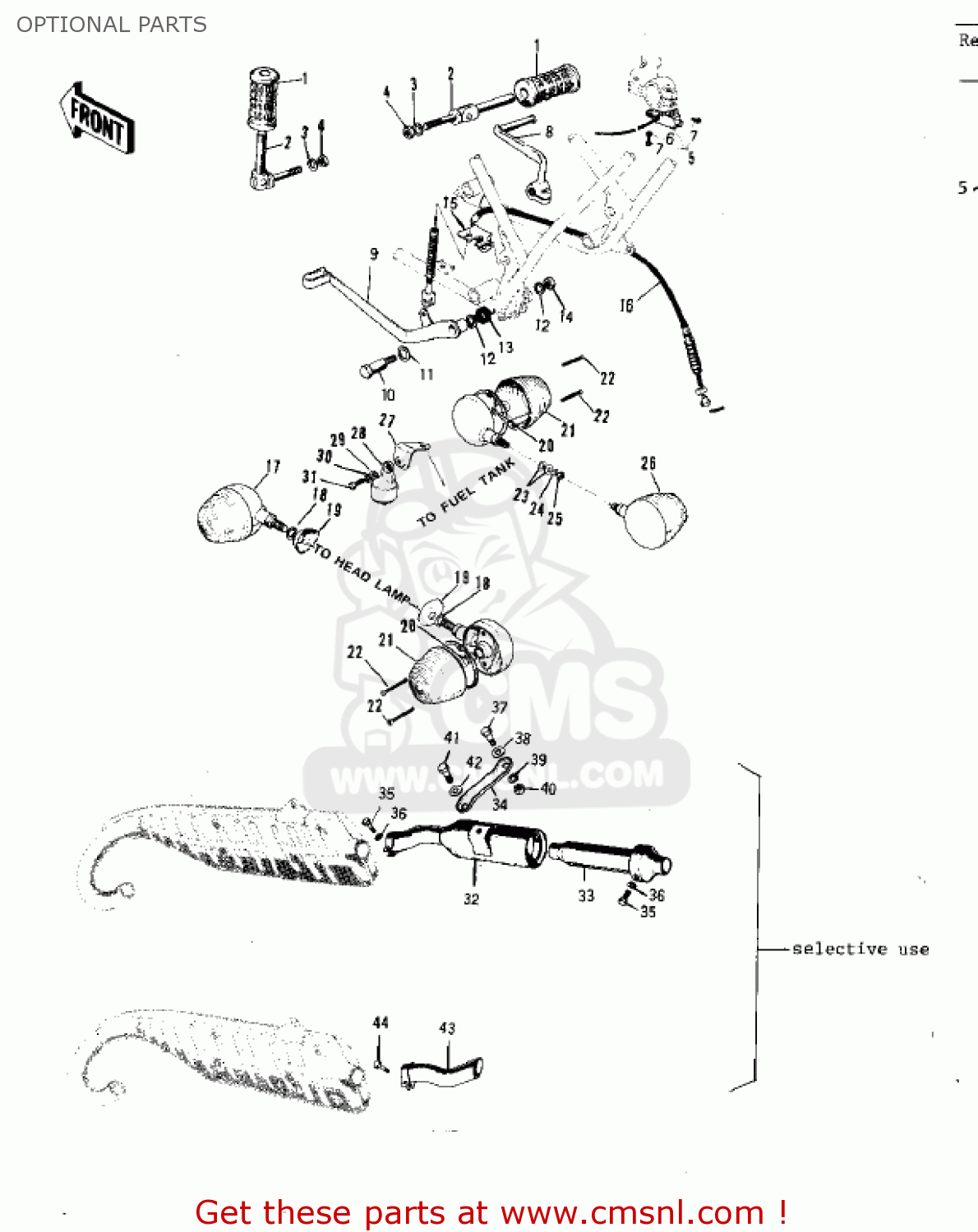 OPTIONAL PARTS F5A 1971 USA