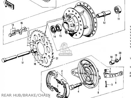 REAR HUB/BRAKE/CHAIN - F5A 1971 USA