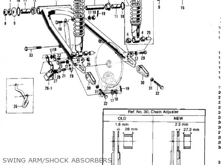 SWING ARM/SHOCK ABSORBERS - F5A 1971 USA