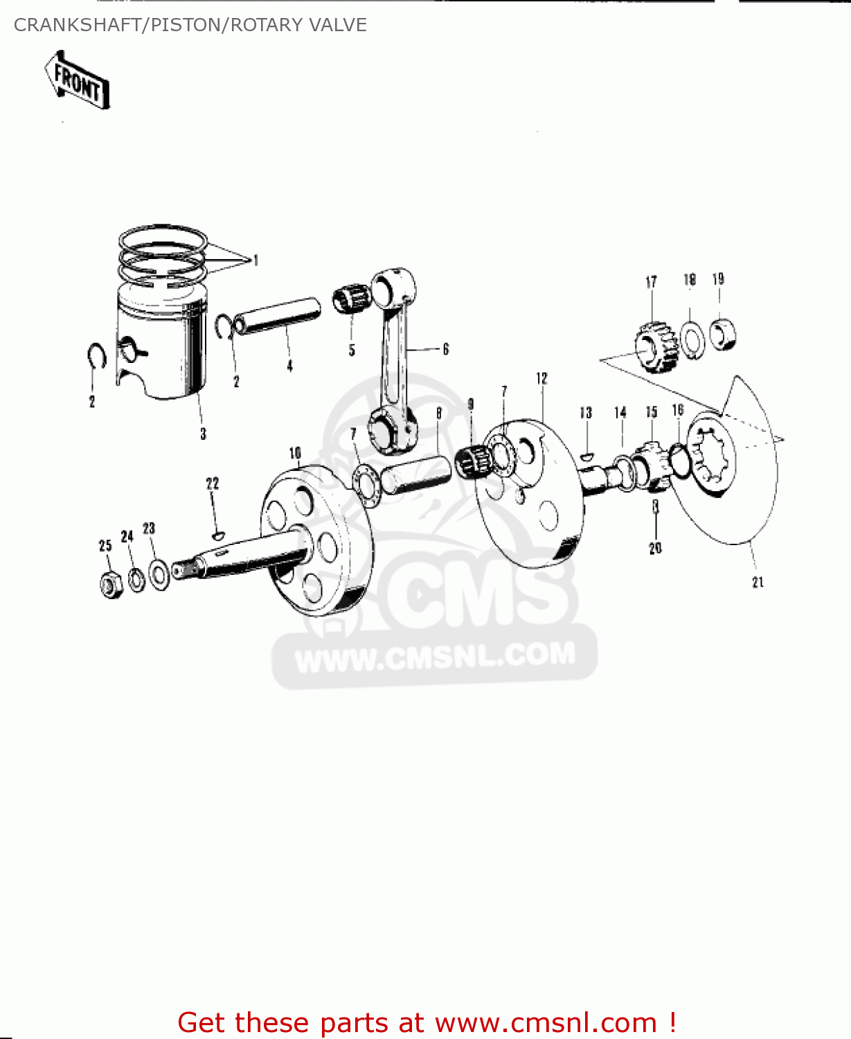 CRANKSHAFT/PISTON/ROTARY VALVE F6 1971 USA CANADA