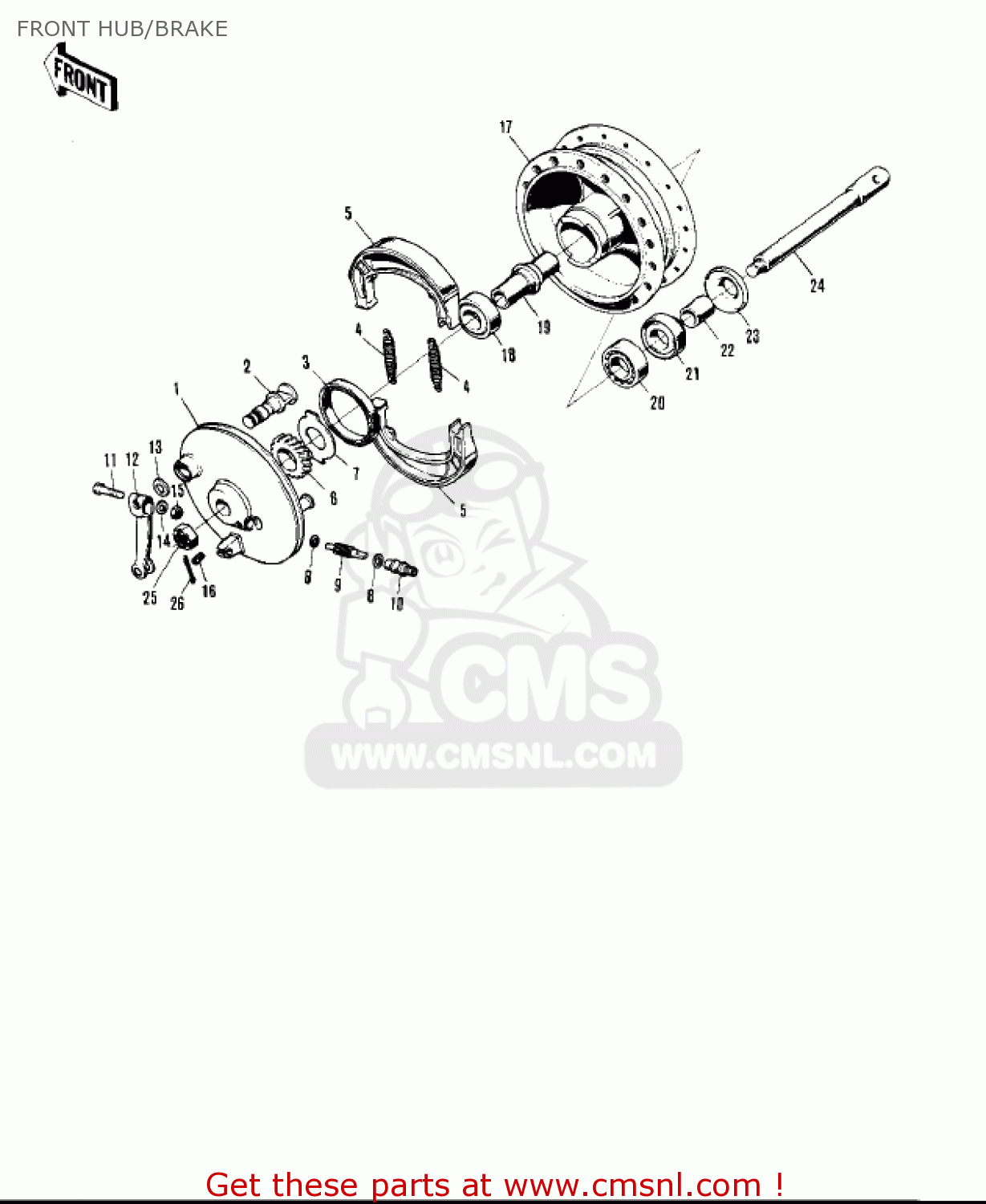 FRONT HUB/BRAKE F6 1971 USA CANADA