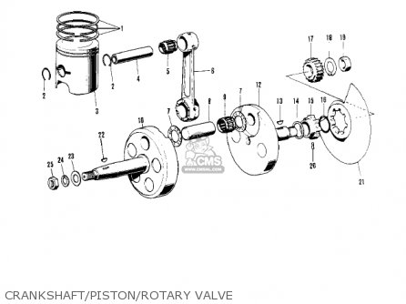 CRANKSHAFT/PISTON/ROTARY VALVE - F6 1971 USA CANADA