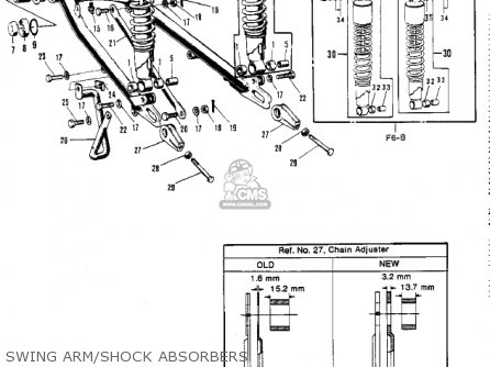 SWING ARM/SHOCK ABSORBERS - F6 1971 USA CANADA