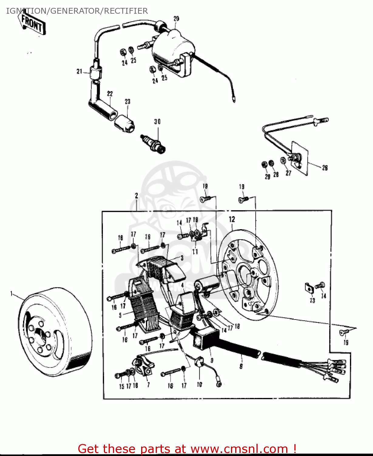 IGNITION/GENERATOR/RECTIFIER F6A 1972 USA CANADA