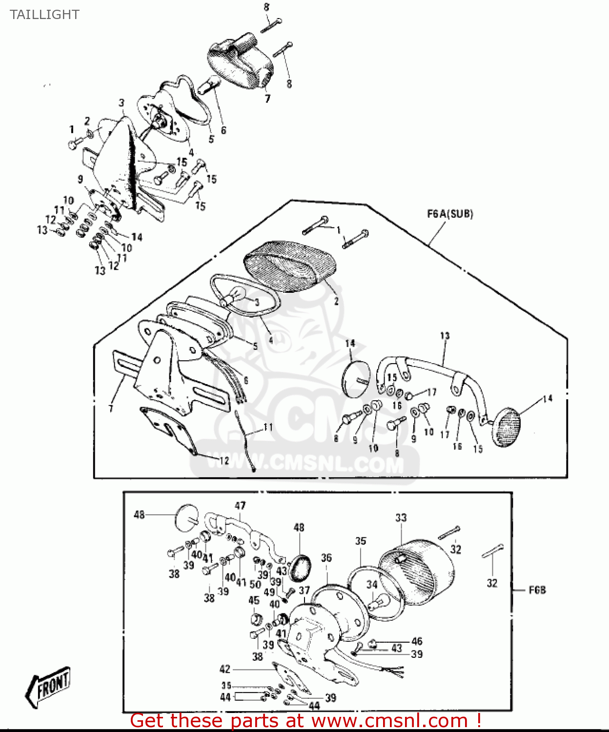 TAILLIGHT F6A 1972 USA CANADA