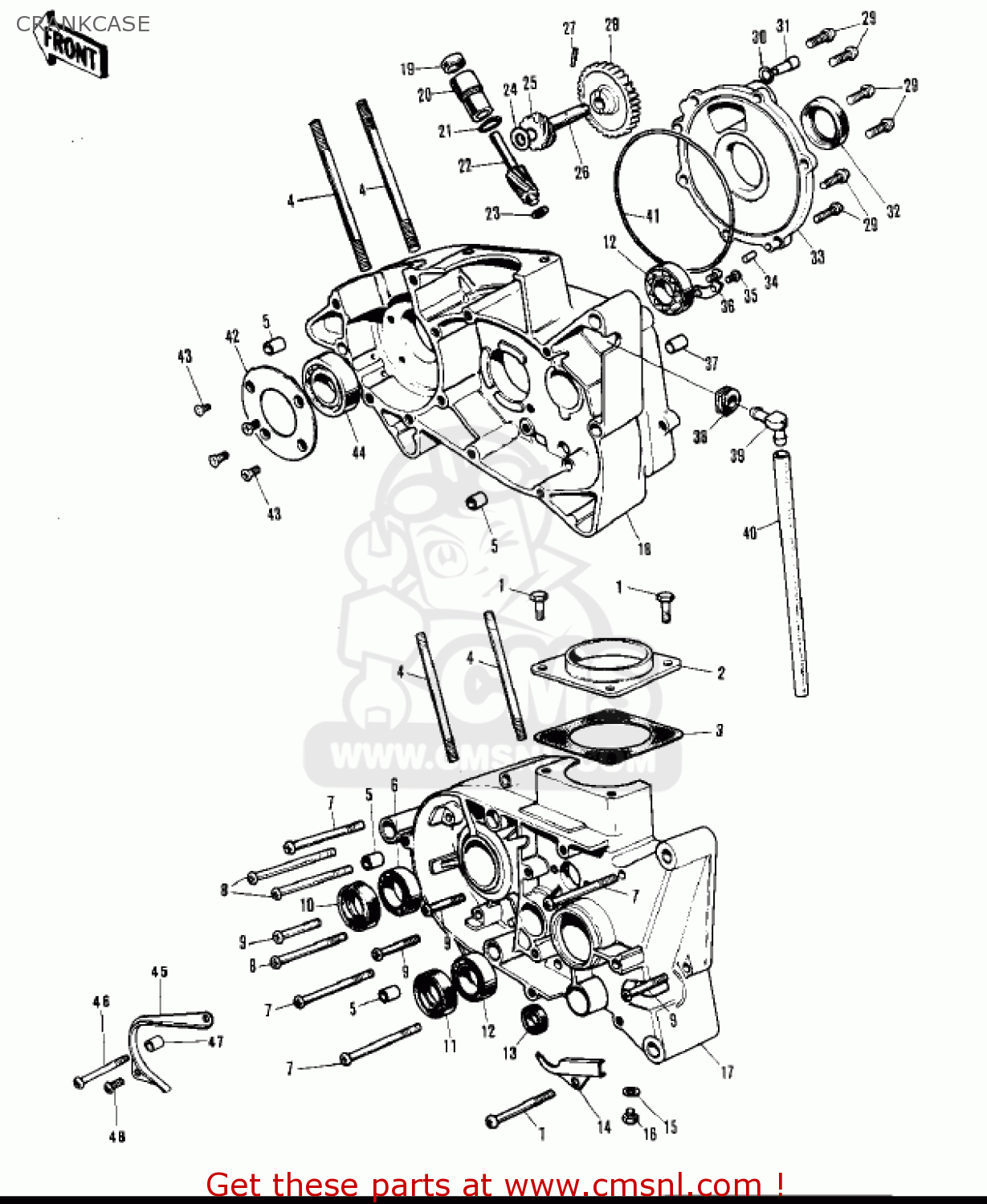 CRANKCASE F6A 1972 USA CANADA