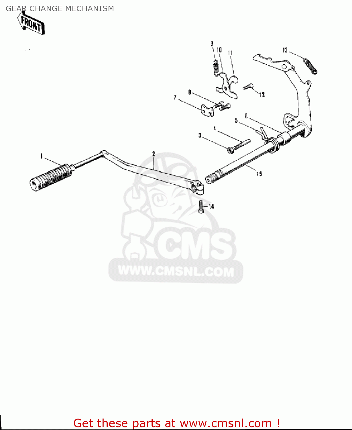 GEAR CHANGE MECHANISM F6A 1972 USA CANADA