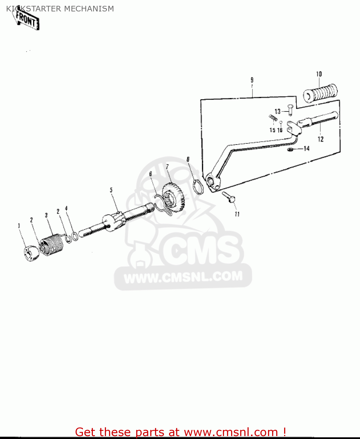 KICKSTARTER MECHANISM F6A 1972 USA CANADA