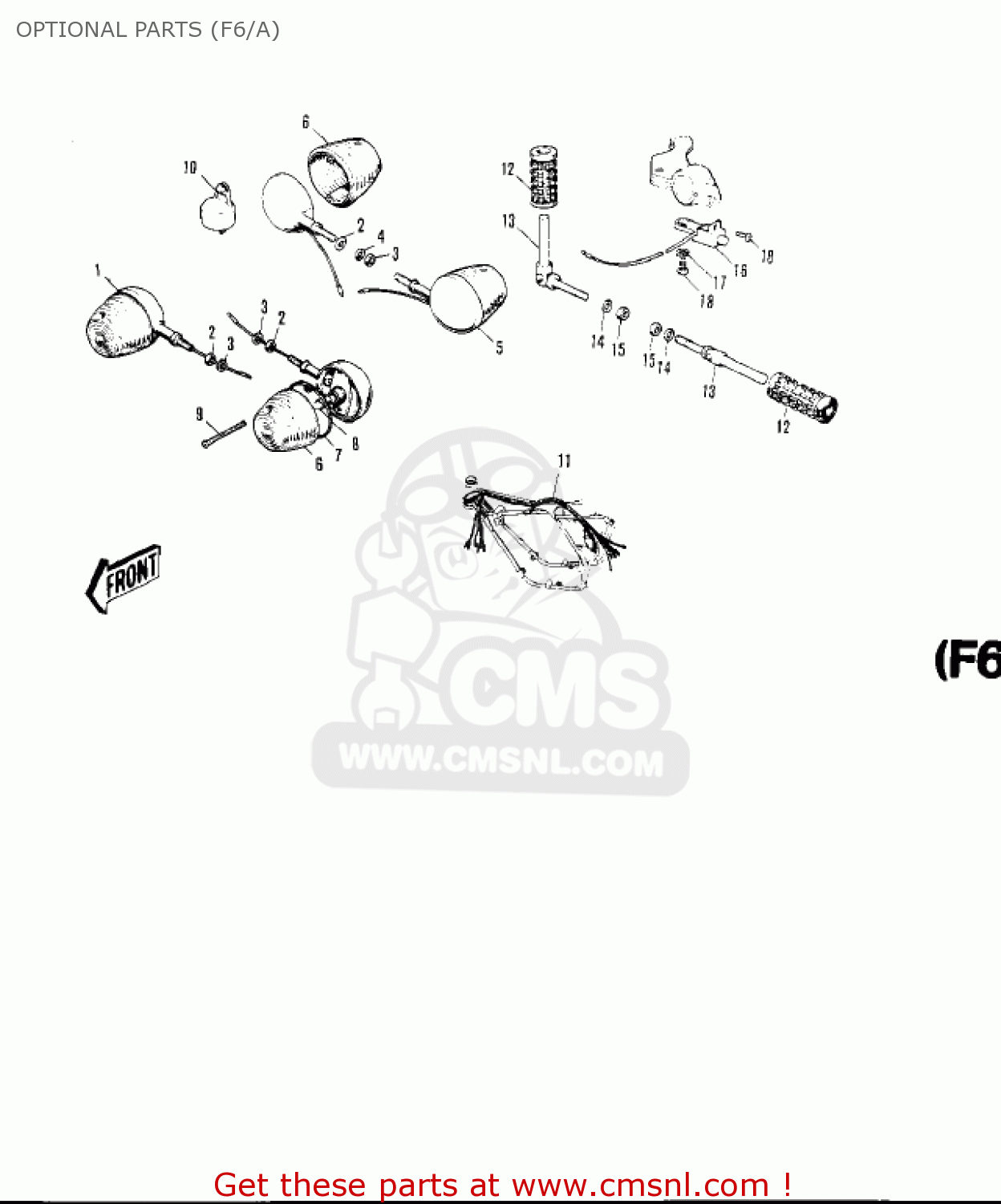 OPTIONAL PARTS (F6/A) F6A 1972 USA CANADA