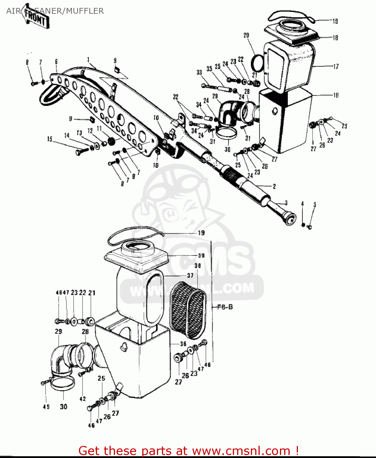 AIR CLEANER/MUFFLER F6B 1973 USA CANADA
