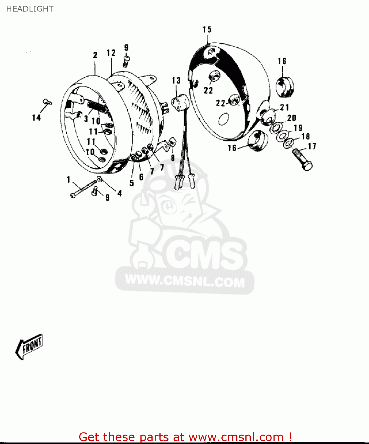 HEADLIGHT F6B 1973 USA CANADA