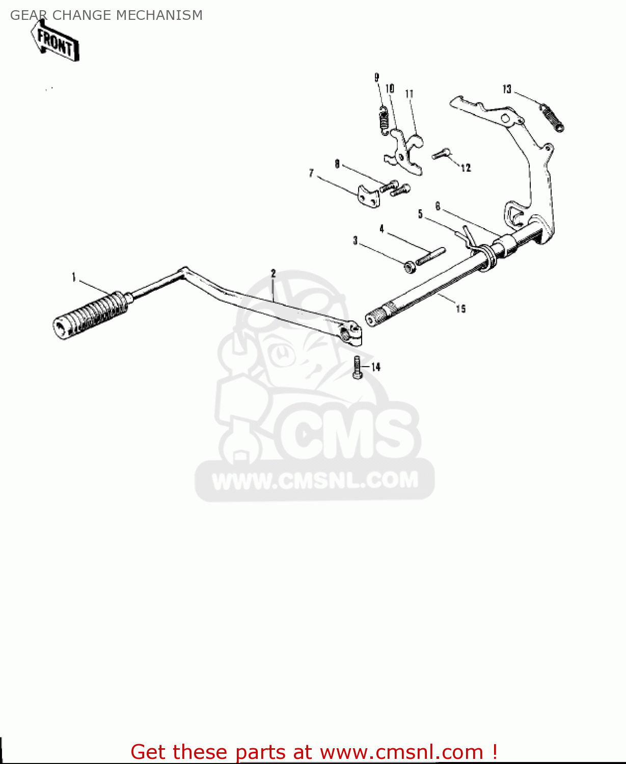 GEAR CHANGE MECHANISM F6B 1973 USA CANADA