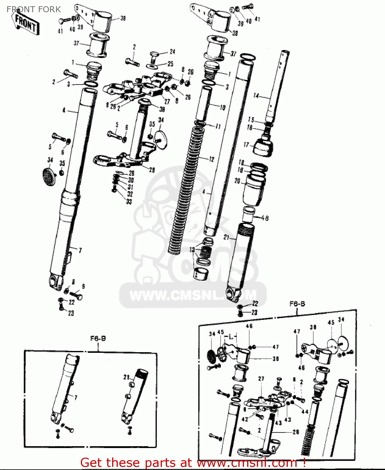 FRONT FORK F6B 1973 USA CANADA