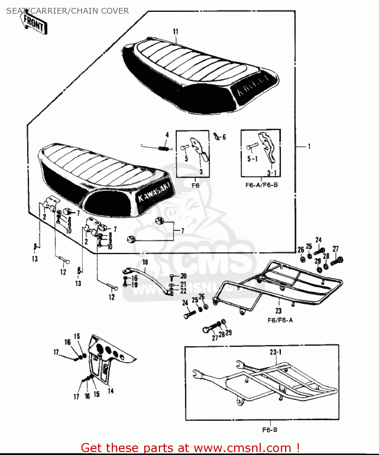 SEAT/CARRIER/CHAIN COVER F6B 1973 USA CANADA