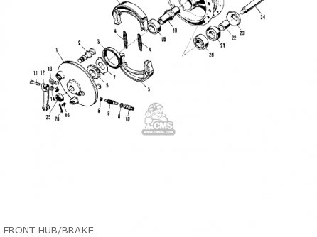 FRONT HUB/BRAKE - F6B 1973 USA CANADA