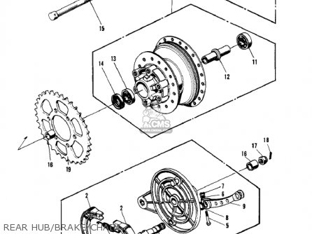 REAR HUB/BRAKE/CHAIN - F6B 1973 USA CANADA