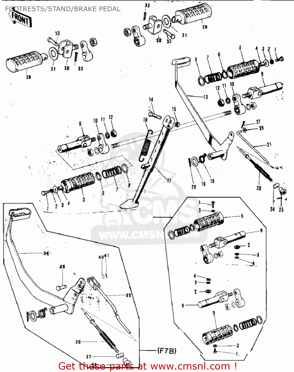 FOOTRESTS/STAND/BRAKE PEDAL F7 1971 USA