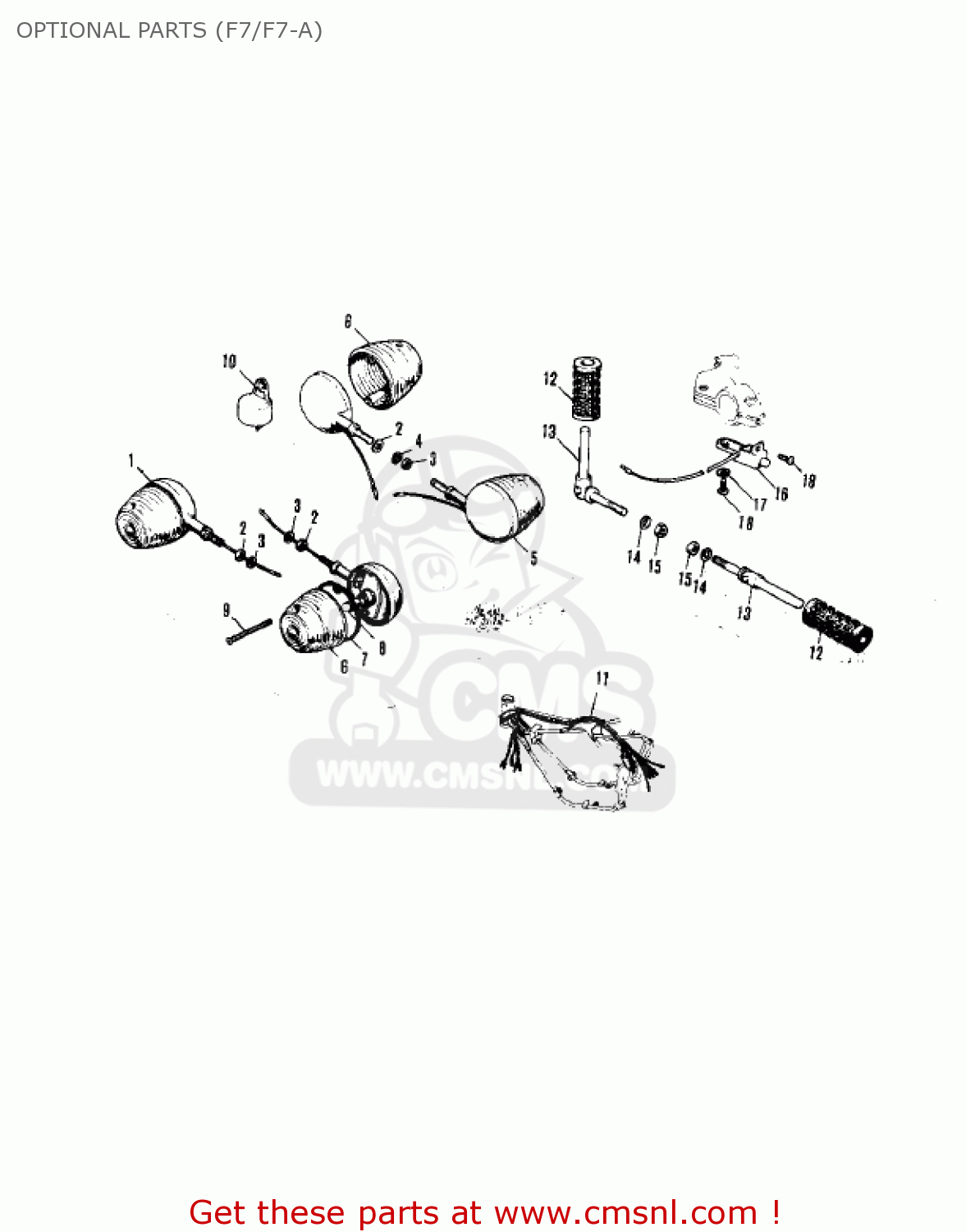 OPTIONAL PARTS (F7/F7-A) F7 1971 USA