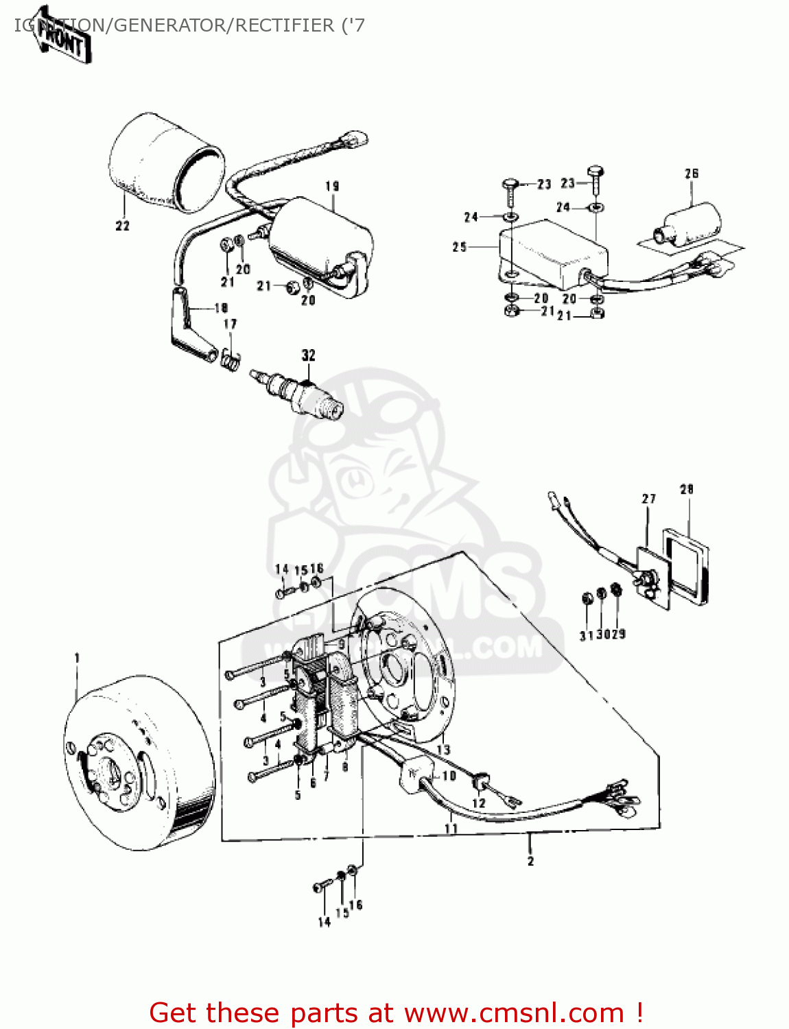 IGNITION/GENERATOR/RECTIFIER ('7 F7 1971 USA