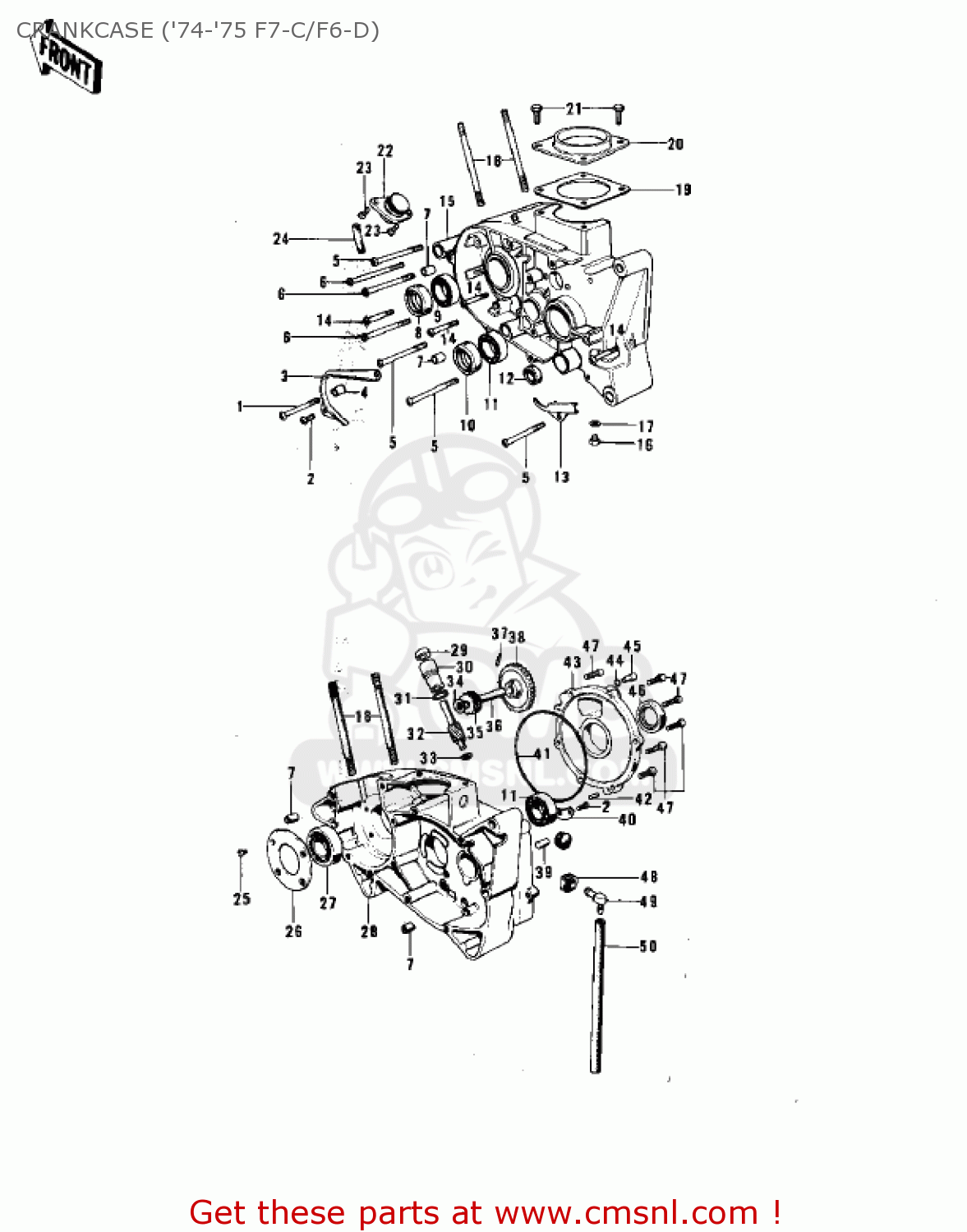 CRANKCASE ('74-'75 F7-C/F6-D) F7 1971 USA