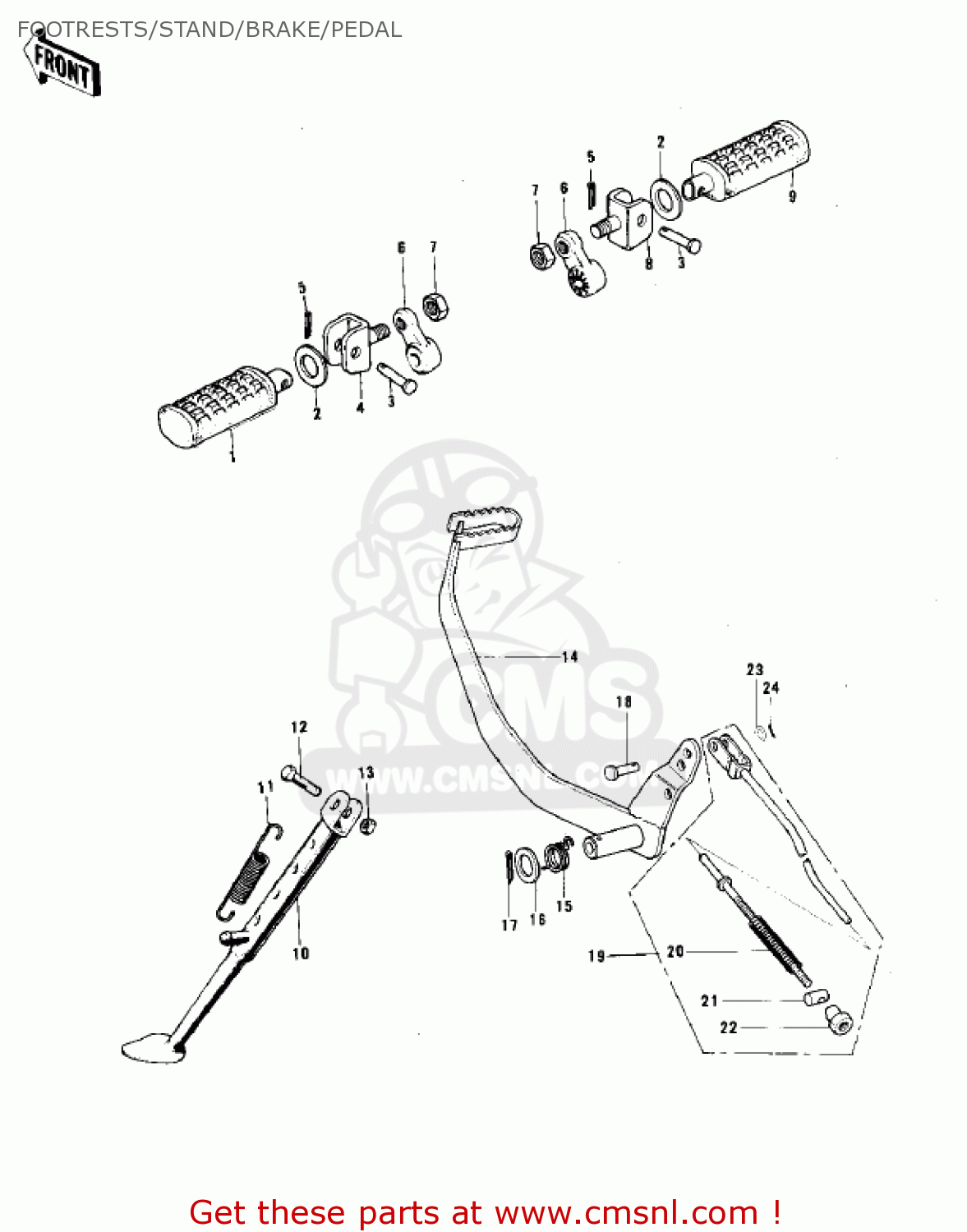 FOOTRESTS/STAND/BRAKE/PEDAL F7 1971 USA
