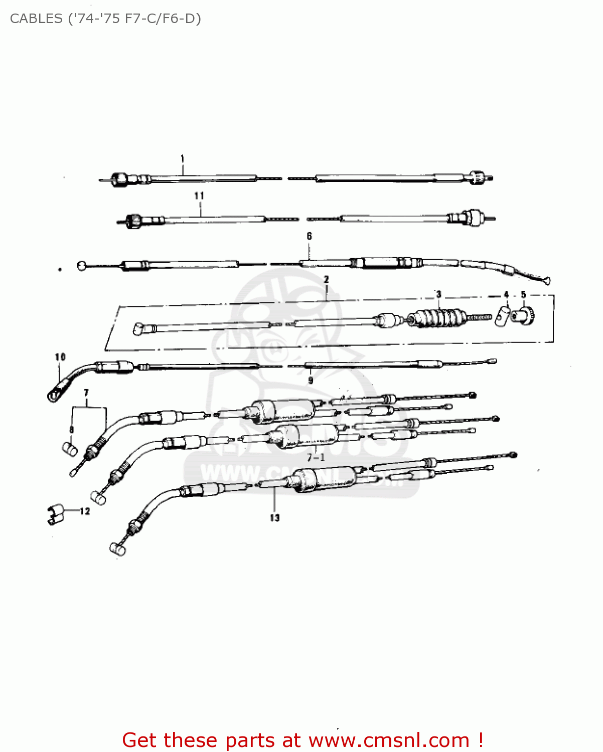 CABLES ('74-'75 F7-C/F6-D) F7 1971 USA