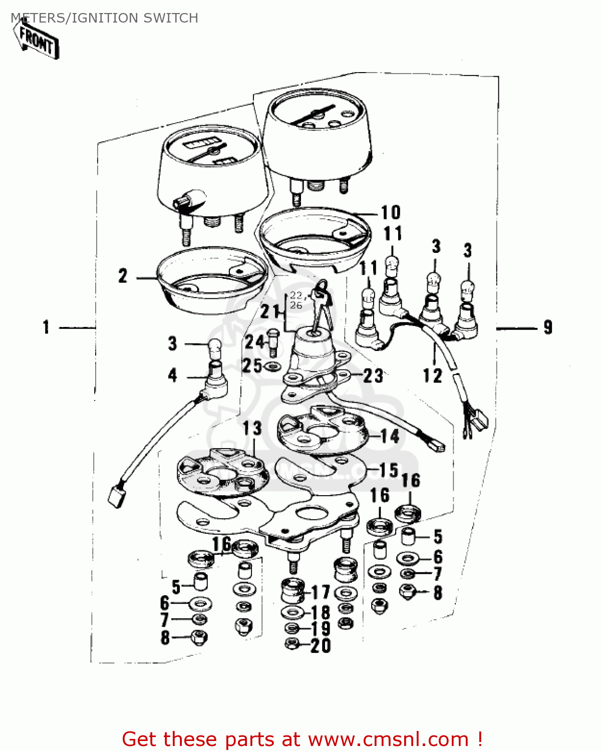 METERS/IGNITION SWITCH F7 1971 USA
