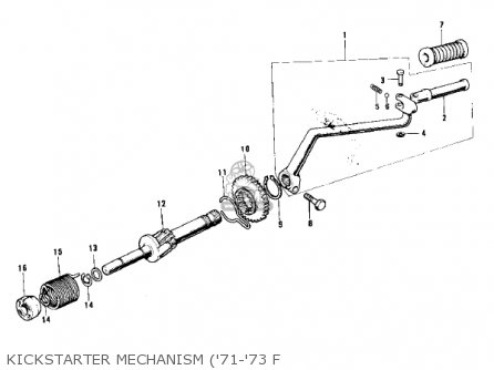 KICKSTARTER MECHANISM ('71-'73 F - F7 1971 USA